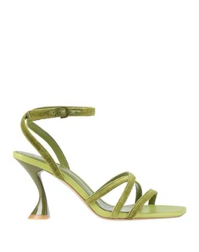 Jeannot Woman Sandals Lime Green Size 6 Textile Fibers