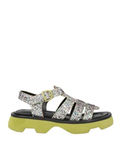 Jeannot Woman Sandals Lime Green Size 7 Textile Fibers