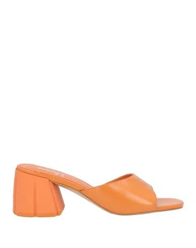Jeannot Woman Sandals Orange Size 7 Leather