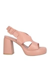 JEANNOT JEANNOT WOMAN SANDALS PINK SIZE 8 LEATHER