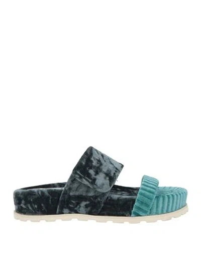 Jeannot Woman Sandals Slate Blue Size 7 Textile Fibers