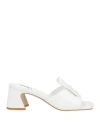 JEANNOT JEANNOT WOMAN SANDALS WHITE SIZE 11 LEATHER