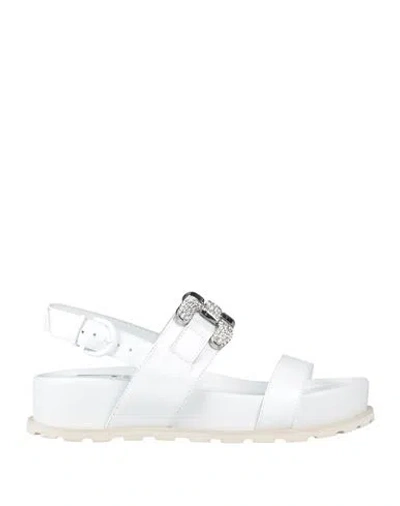 Jeannot Woman Sandals White Size 7 Leather