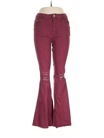Pre-owned Jeans In Burgundy
