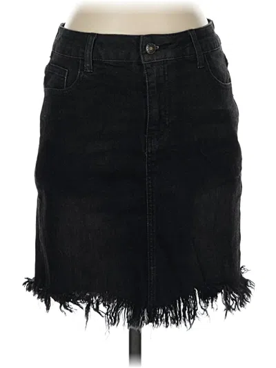 Pre-owned Jeans Denim Skirt In Black