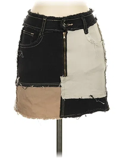 Pre-owned Jeans Denim Skirt In Black