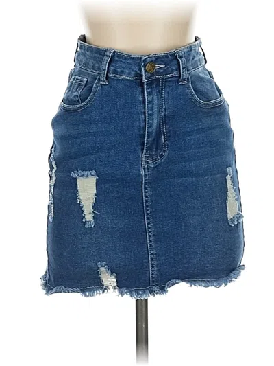 Pre-owned Jeans Denim Skirt In Blue
