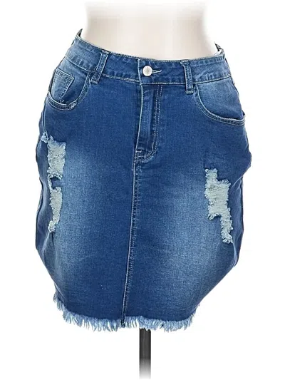 Pre-owned Jeans Denim Skirt In Blue
