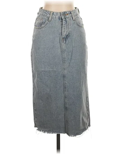 Pre-owned Jeans Denim Skirt In Gray