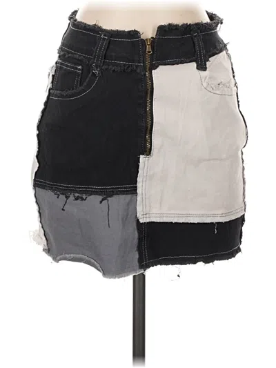 Pre-owned Jeans Denim Skirt In Gray