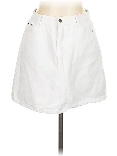 Pre-owned Jeans Denim Skirt In White