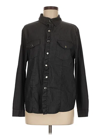 Pre-owned Jeans Long Sleeve Button Down Shirt In Black