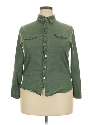 Pre-owned Jeans Long Sleeve Button Down Shirt In Green