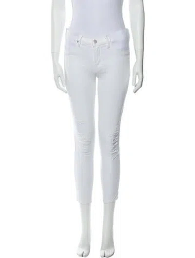 Pre-owned Jeans Mid-rise Skinny Leg  In White