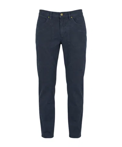 Jeckerson Casual Pants With Belt Loops In Blue