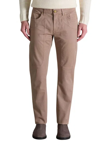 Jeckerson Casual Pants With Belt Loops In Brown