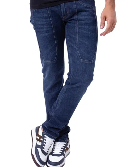 Jeckerson Classic Straight-leg Dark Denim Jeans In Blue