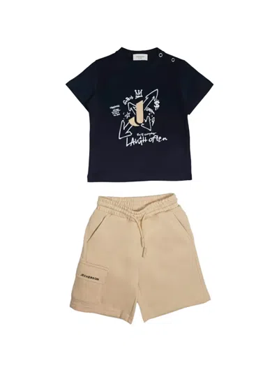 Jeckerson Babies' Graphic-print Shorts (set Of Two) In Neutrals