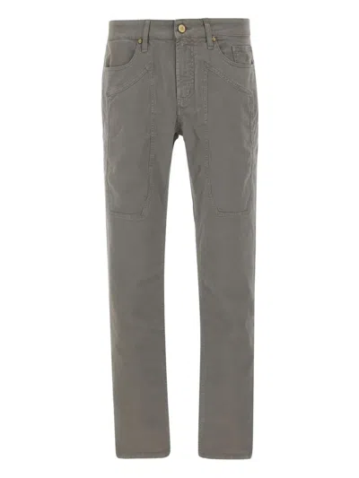 Jeckerson John Belt Loops Stitching Trousers In Gray
