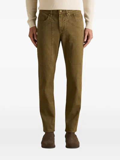 Jeckerson John Corduroy Slim-fit Jeans In Green