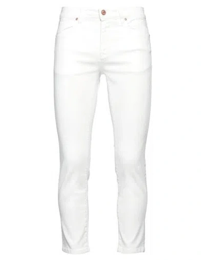 Jeckerson Man Jeans White Size 30 Cotton, Elastomultiester, Elastane