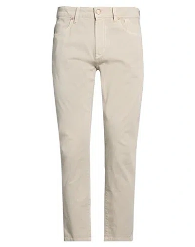 Jeckerson Man Jeans Beige Size 33 Cotton, Elastane In Gray