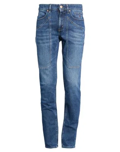 Jeckerson Man Jeans Blue Size 30 Cotton, Elastomultiester, Elastane