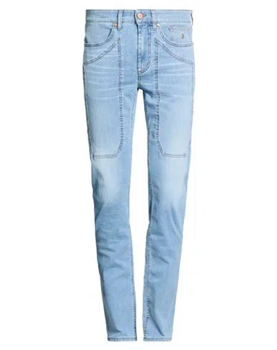 Jeckerson Man Jeans Blue Size 31 Cotton, Elastomultiester, Elastane