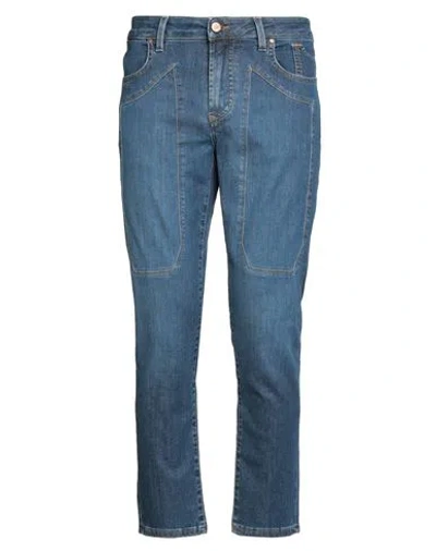 Jeckerson Man Jeans Blue Size 35 Cotton, Elastomultiester, Elastane