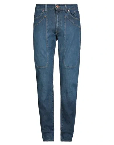 Jeckerson Man Jeans Blue Size 35 Cotton, Elastomultiester, Elastane