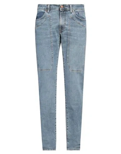 Jeckerson Man Jeans Blue Size 42 Cotton, Elastomultiester, Elastane