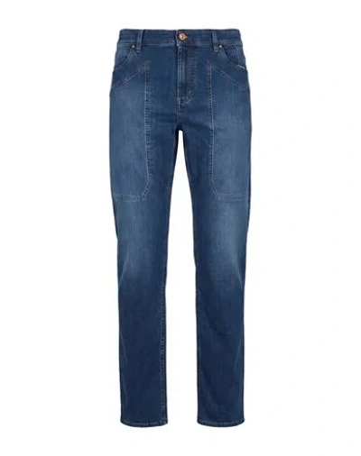 Jeckerson Man Jeans Blue Size 40 Cotton, Elastomultiester, Elastane