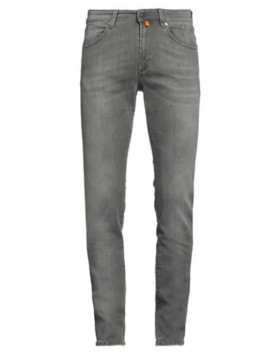 Jeckerson Man Jeans Grey Size 32 Cotton, Elastane