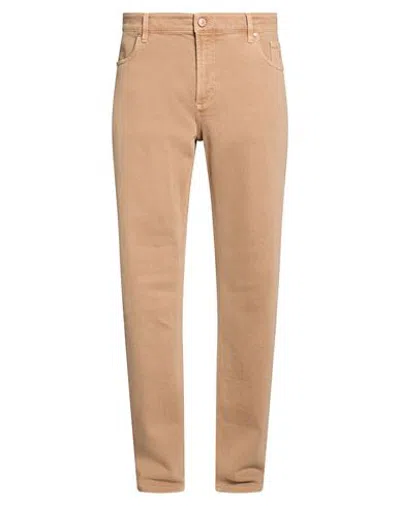 Jeckerson Man Jeans Light Brown Size 42 Cotton, Elastomultiester, Elastane In Neutral