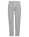 Jeckerson Man Pants Light Grey Size 35 Cotton, Recycled Cotton, Elastane In Grey