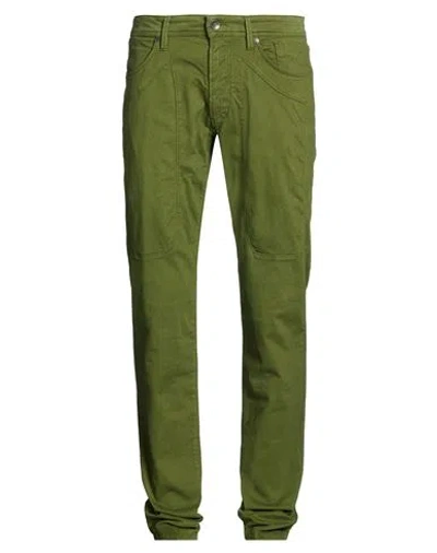 Jeckerson Man Jeans Military Green Size 32 Cotton, Lyocell, Lycra