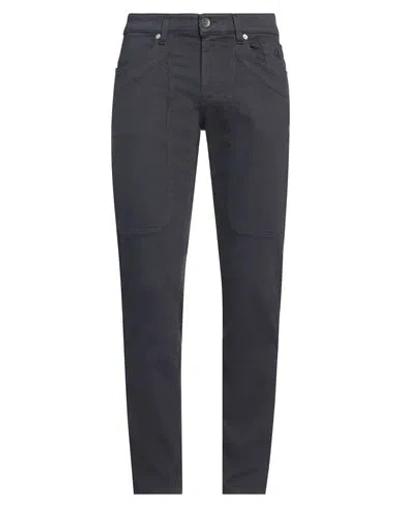 Jeckerson Man Jeans Navy Blue Size 33 Cotton, Elastane