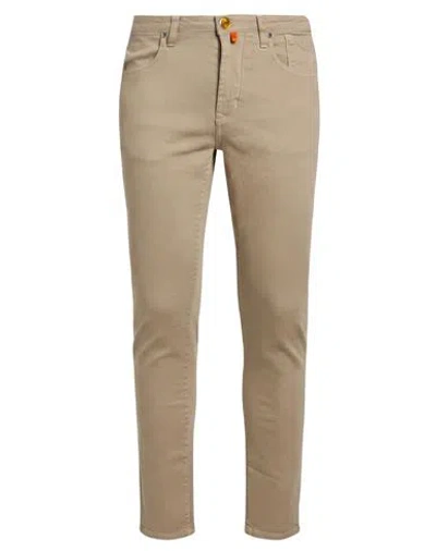 Jeckerson Man Jeans Sand Size 30 Cotton, Elastane In Brown