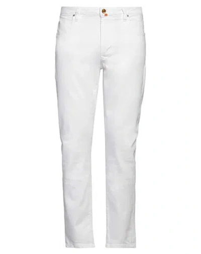 Jeckerson Man Jeans White Size 31 Cotton, Elastane In White