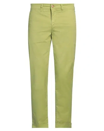 Jeckerson Man Pants Lime Green Size 35 Lyocell, Cotton, Elastane