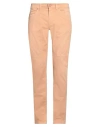 Jeckerson Man Pants Apricot Size 34 Cotton, Elastane, Polyester, Polyurethane In Orange