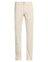 Jeckerson Man Pants Beige Size 29 Cotton, Elastane In Nude
