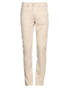 Jeckerson Man Pants Beige Size 30 Cotton, Elastane In Neutral