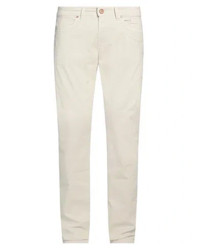 Jeckerson Man Pants Beige Size 34 Cotton, Elastane, Polyester, Polyurethane In Beige