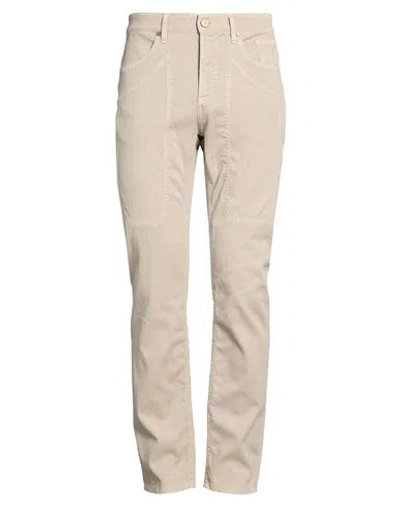 Jeckerson Man Pants Beige Size 35 Cotton, Elastane In Neutral