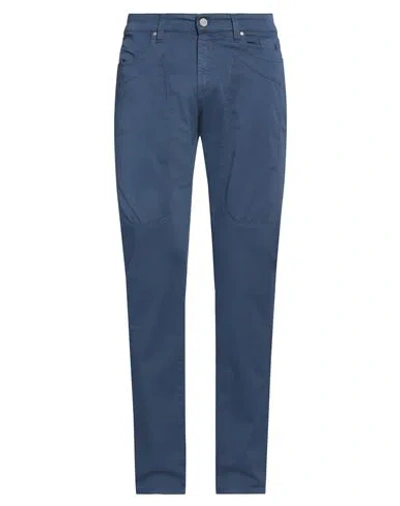 JECKERSON JECKERSON MAN PANTS BLUE SIZE 35 COTTON, ELASTANE