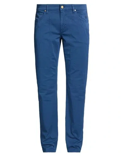 Jeckerson Man Pants Blue Size 40 Cotton, Elastane