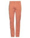 Jeckerson Man Pants Brick Size 35 Cotton, Elastane In Red