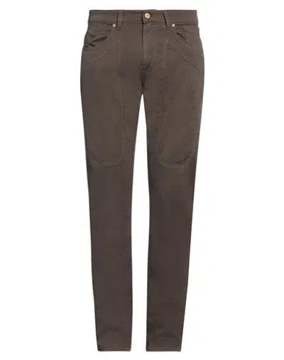 Jeckerson Man Pants Brown Size 35 Cotton, Recycled Cotton, Elastane