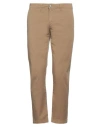 Jeckerson Man Pants Camel Size 33 Cotton, Elastane In Beige